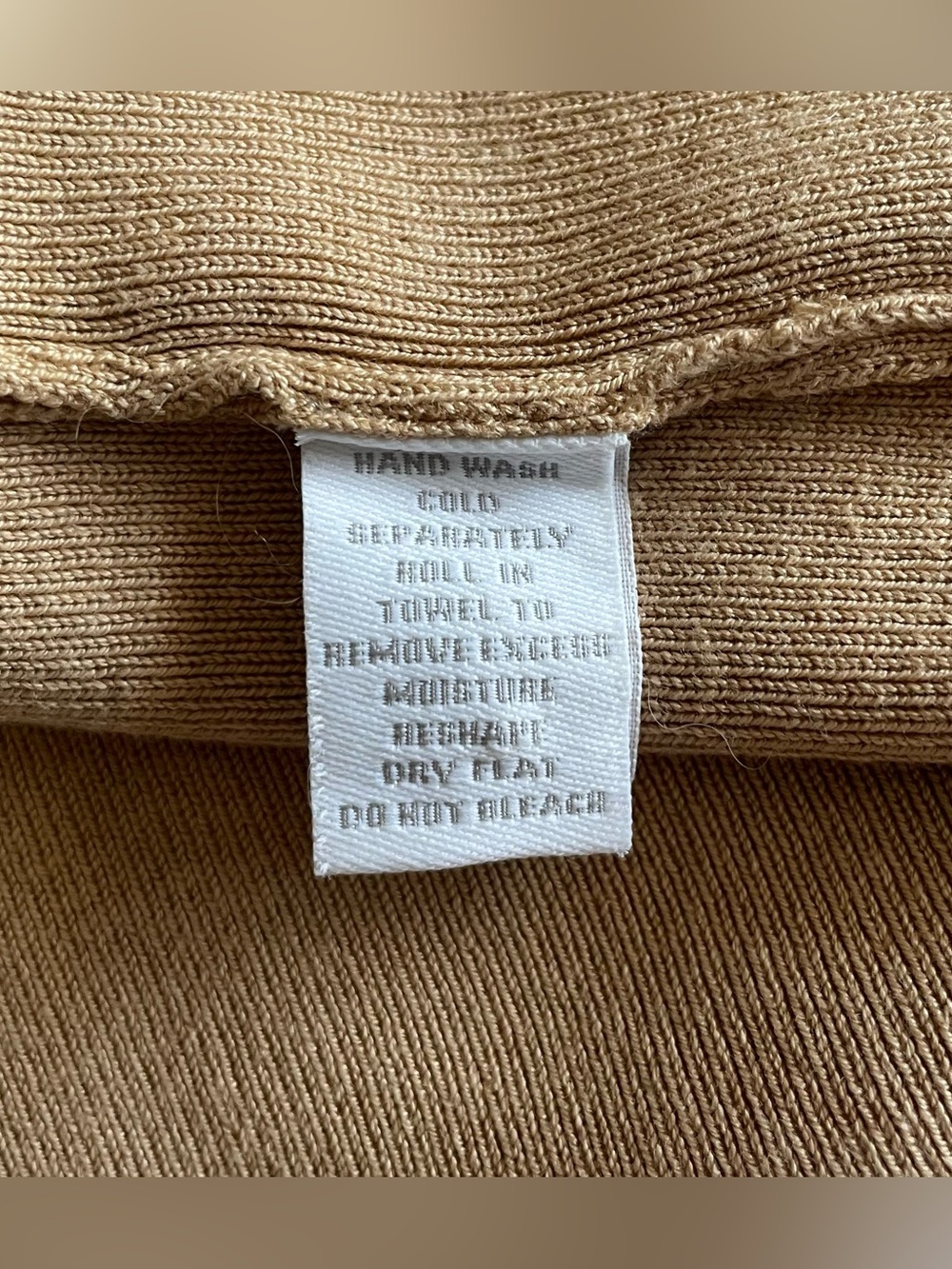 Charter Club Button Front Cardigan Jumper Women’s M Tan Silk Cotton Blend Preppy - Picture 9 of 10